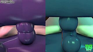 Momo and Toga show Nomu fucking tricks.