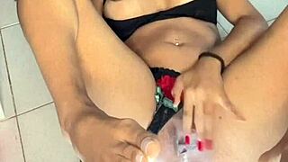 Peruvian submissive picked on street for pussy licking