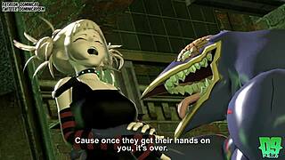 Momo and Toga show Nomu fucking tricks.