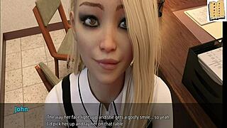 Wow, office fun with sexy blonde cheerleader!