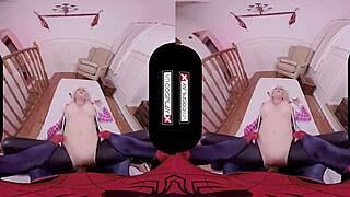 Spider gwen blows your mind with her mouth and pussy, doesn't she?