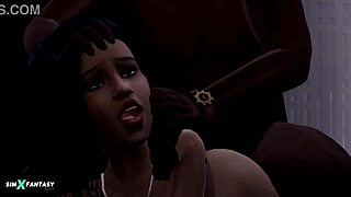 Adorable black glamour girl nalani mahiai with big cock in anime hentai