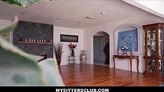 Blonde Teen Babysitter Seduces Client at Home