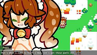 anime parody girl covered in cum on snowy christmas outdoor scene