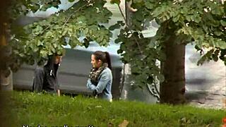 slutty teen girl caught sucking stranger’s cock on public czech street.