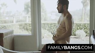 white stepdad unloads on black stepdaughter Scarlit Scandal’s mouth