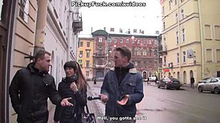 hot amateur girl blows and fucks two studs for cash, so real!