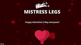 i'm playing with my nylon feet, teasing with red hearts for valentine's, goddess style