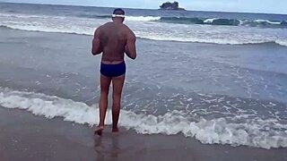 paty bumbum's big ass and tattooed pussy suck monster cock on beach