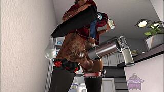 Big Tranny Milks Her Eggnog Cannon for Fans, Wow!