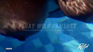 busty filipina shows off at the pool