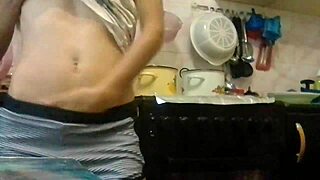 Why Masturbate in Kitchen While Parents Watch TV?