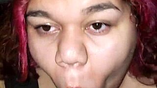 A bit of cum in her mouth, a rough blowjob scene