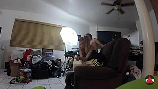 spandex fetish girl in tight costume grinding topless