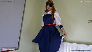 Otaku chica moans loud in anime-style cosplay jerk-off clip