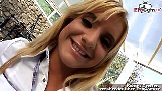 Sweet Teen Teases Guy's Hard Cock Playfully