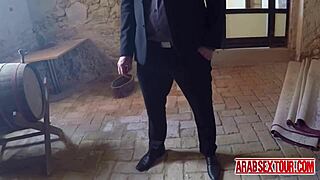 Arab boss finds bliss by drilling a homeless chick's tight pussy. He takes her rough on the street.