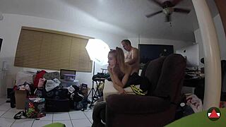 spandex fetish girl in tight costume grinding topless