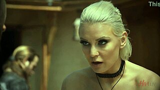 April Olsen and Kenzie Taylor use toys for scissoring and wet lesbian sex