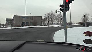 This busty Spanish babe gets tricked into hard van action by a cheating dude.