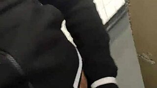 i'm feeling the adrenaline rush in the gym bathroom with these hot guys, all see-through and public, amateurs everywhere