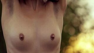 Sade Mare's Natural Tits Tease Outdoors Sensually