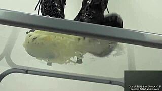 foodcrush fetish stomping noodles in shoes