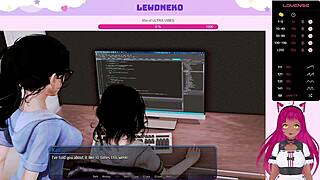 Vtuber Lewdneko Plays Harem Hotel with Moaning Maid and BDSM. Creampie Fun Awaits.