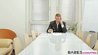 carolina abril learns the ropes on babes com. curvy ebony babe enjoys huge black cock interracial