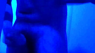 Soldier fucking black guy in sauna.