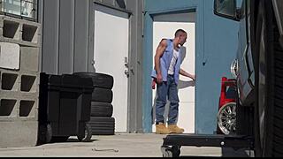 Big black cock comes through the glory hole – Devin Trez and Kirk Cummings