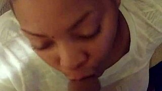 She enjoys giving blowjobs to her amateur partner