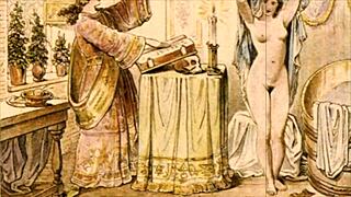 Intriguing vintage erotic cartoon illustration from retro anime hentai era