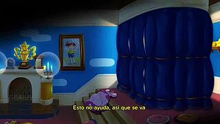 peach and daisy engage in sexy lesbian activities in spanish