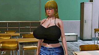 In honey select, the dragon maid lucoa bounces her huge tits