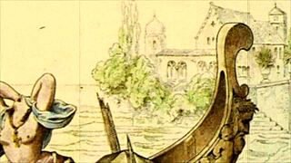 Intriguing vintage erotic cartoon illustration from retro anime hentai era