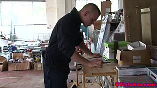 oh wow, these gay brit jocks are fucking hard in the factory!