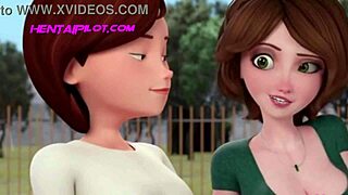 3D animated mommy with a big cock, a wild hentai scene.