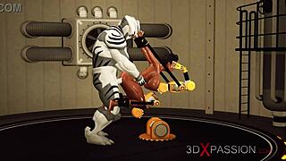 extreme sex in restraints with big tits beauty getting fucked hard