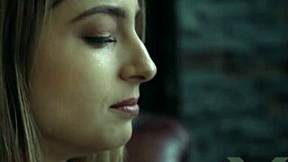 intense sucking and teasing in stockings leads to creampie with big cock