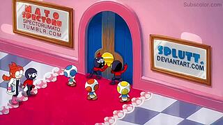 peach and daisy engage in sexy lesbian activities in spanish