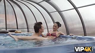 Vip4k, this slim brunette craves slow, sensual sex with her older shaved lover. It’s pure heat.