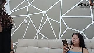 I'm debuting my stepsister's lingerie with a passionate kiss and taboo lesbian fuck, leading to intense orgasms in our homemade Colombian session.