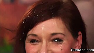 Centerfold receives facial and eats it.