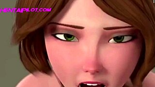 3D animated mommy with a big cock, a wild hentai scene.