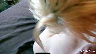 A mature German woman teaches a young woman how to pleasure a man in a threesome.