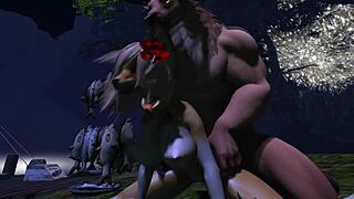 restless night furry yiff in the nature