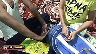 Is My Delicate Pussy Getting Torn by My Brother’s Friend? Study Time Turns Into Ranch Girlfriend Creampie!