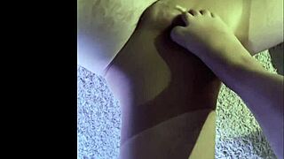 Making my husband wear my wet pantyhose while i give him a footjob