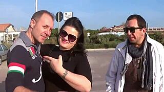 i'm so horny watching these two slutty friends squirt in public